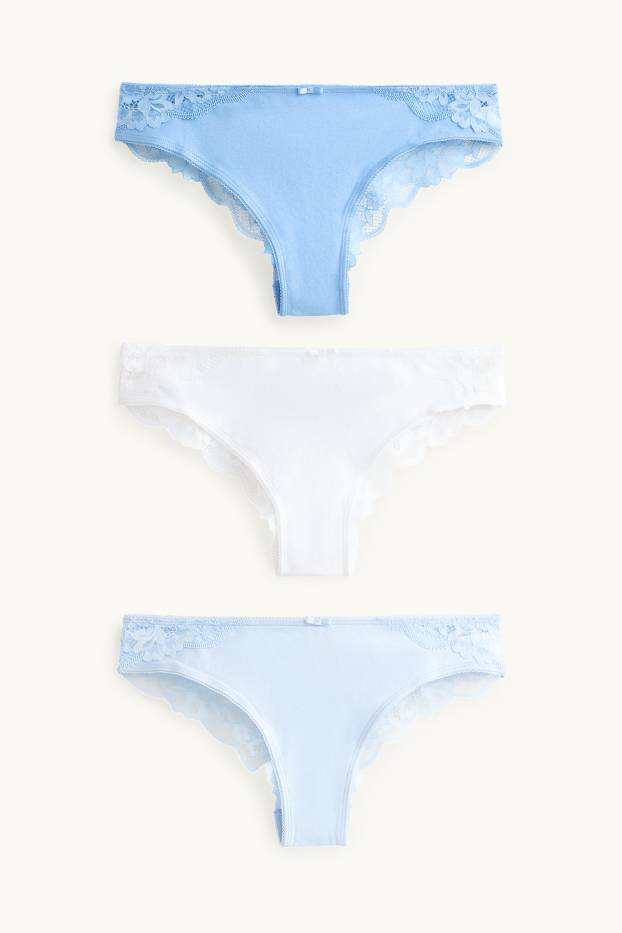 Dámské - Multipack 3 ks - brazilské kalhotky - modrá