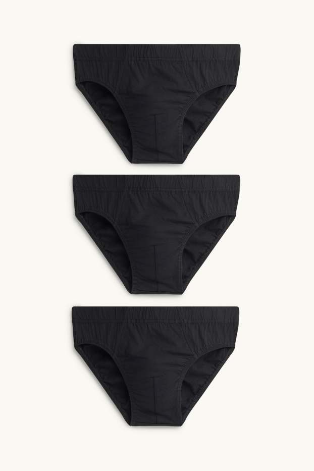 Hommes - Lot de 3 - slips - noir