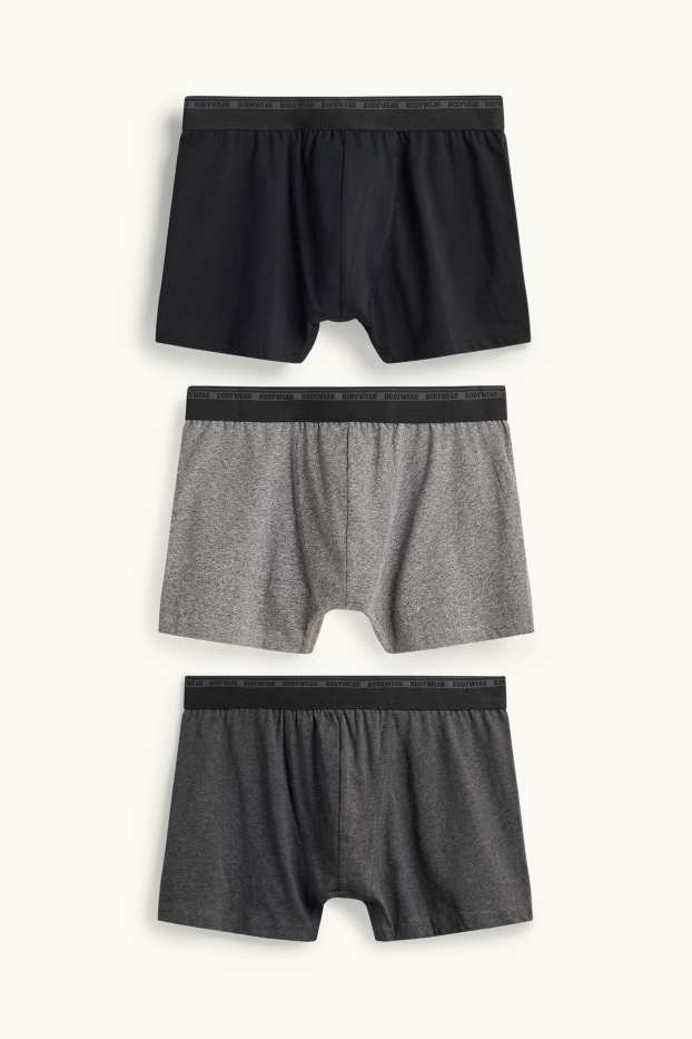 Bărbați - Multipack 3 perechi - chiloți boxer - gri