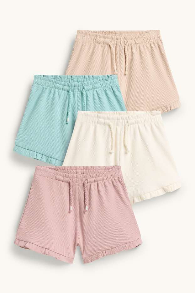 Baby Girls - Multipack of 4 - baby shorts - ribbed - rose