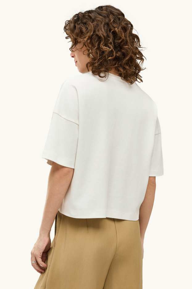 Damen - T-Shirt - Relaxed Fit - weiß