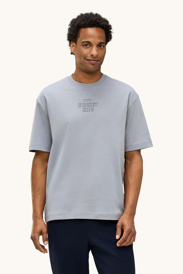 Hommes - T-shirt - relaxed fit - gris clair