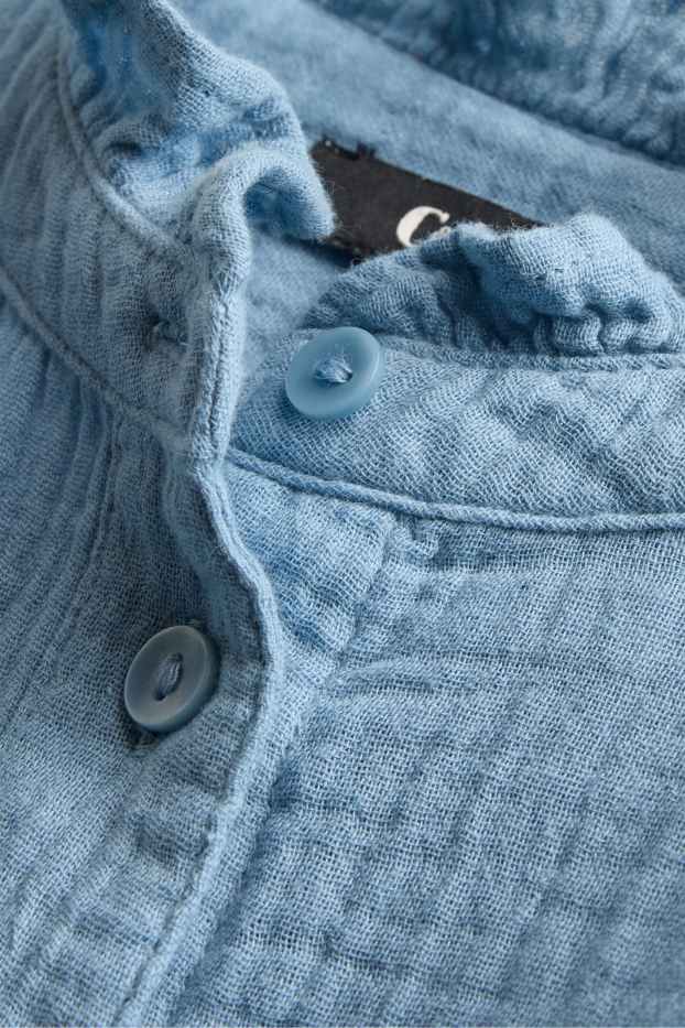 Donna - Blusa di mussola - blu