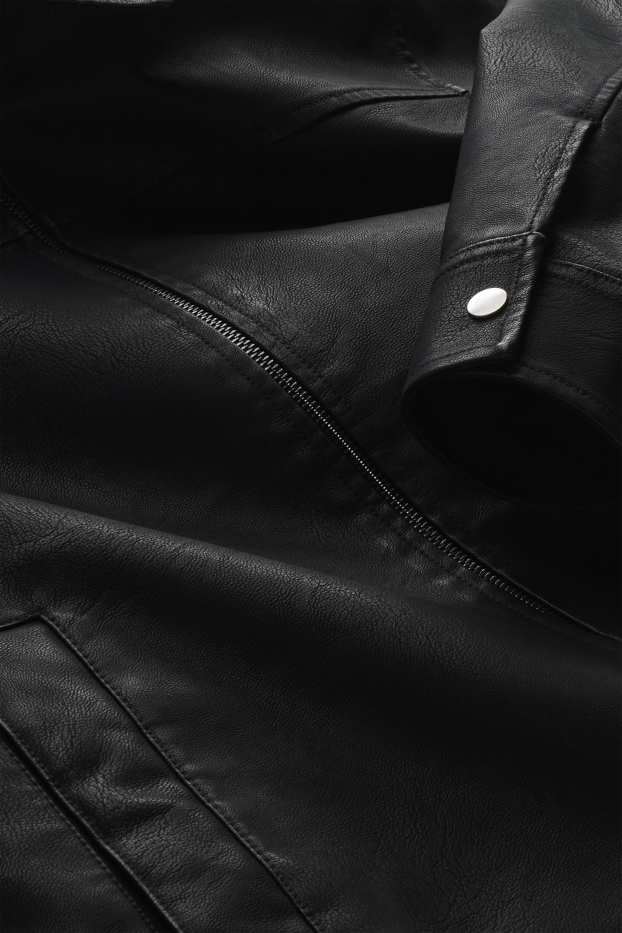 Hommes - Blouson motard - synthétique - noir