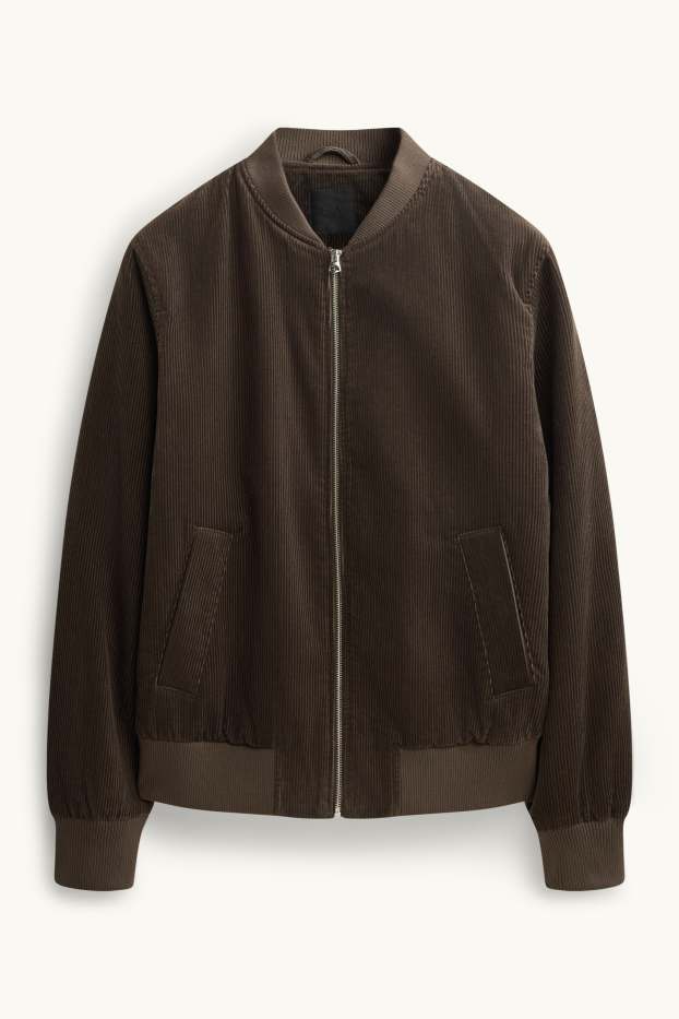 Men - Corduroy bomber jacket - brown