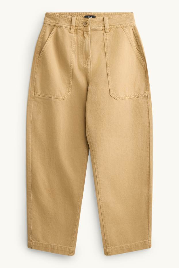 Damen - Barrel Jeans - High Waist - beige