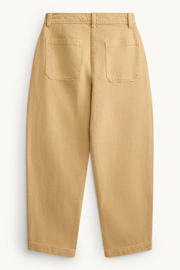 Damen - Barrel Jeans - High Waist - beige