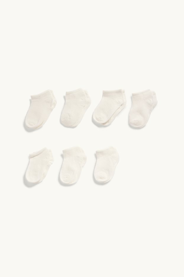 Bébés filles - Lot de 7 paires - socquettes de sport - blanc