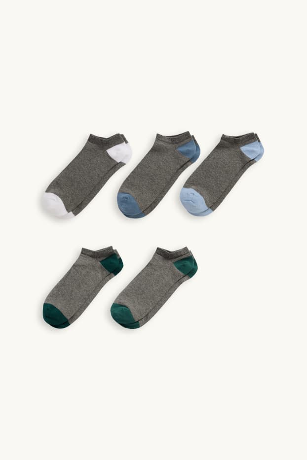 Hommes - Lot de 5 paires - socquettes de sport - gris foncé