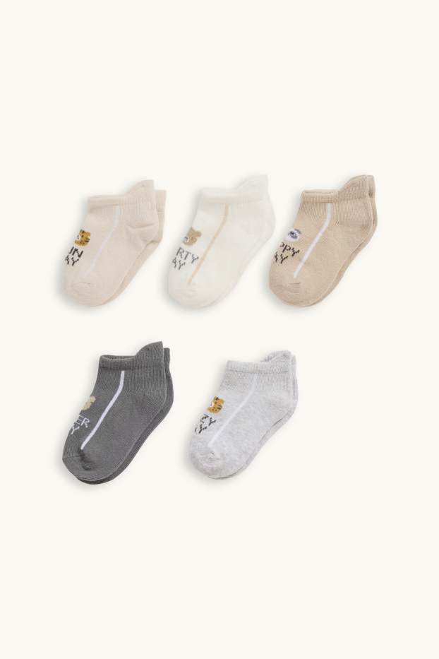 Bébés garçons - Lot de 5 paires - animaux sauvages - chaussettes bébé - gris / beige