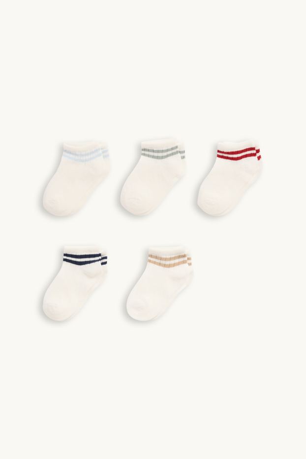 Bébés garçons - Lot de 5 paires - chaussettes bébé - côtelées - blanc