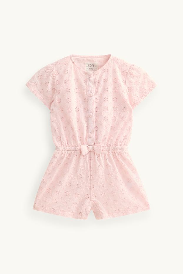 Baby Girls - Floral - baby playsuit - rose