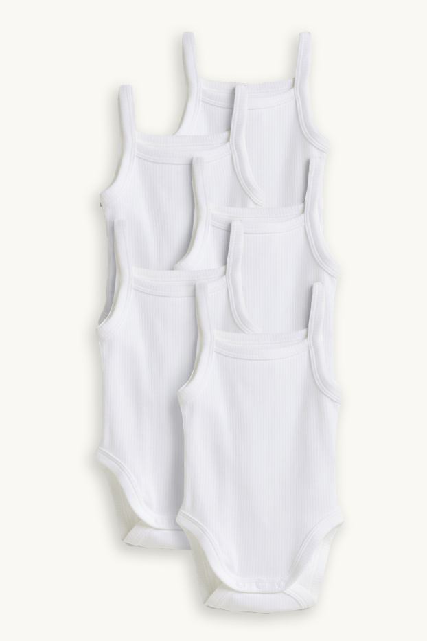 Baby Mädchen - Multipack 5er - Baby-Body - gerippt - weiss