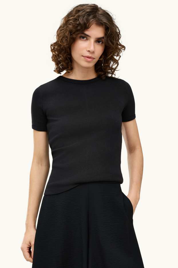 Mujer - Camiseta - slim fit - negro