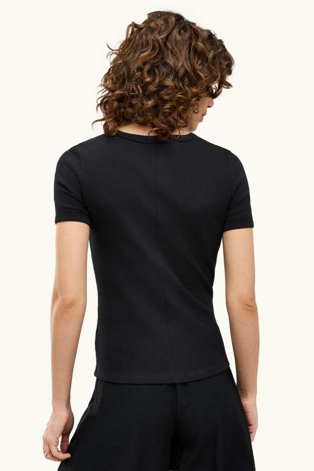 Mujer - Camiseta - slim fit - negro
