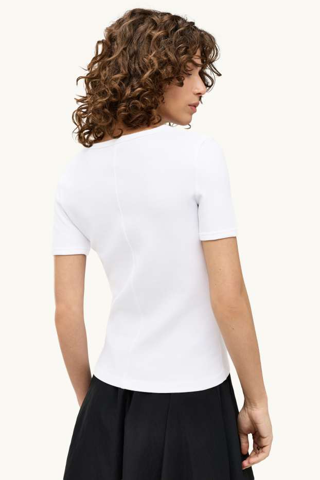 Damen - T-Shirt - Slim Fit - weiß