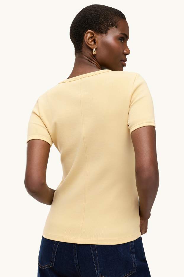 Damen - T-Shirt - Slim Fit - gelb