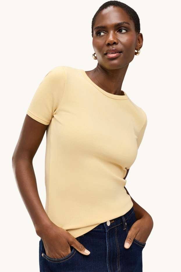 Damen - T-Shirt - Slim Fit - gelb