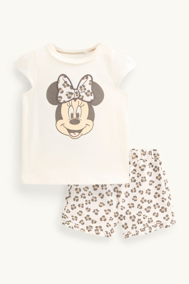 Baby Mädchen - Minnie Maus - Baby-Outfit - 2 teilig - cremefarben