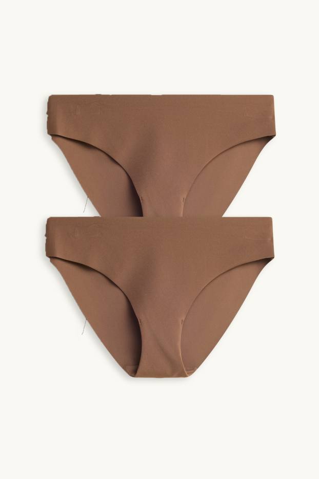 Damen - Multipack 2er - Invisible Slip - braun