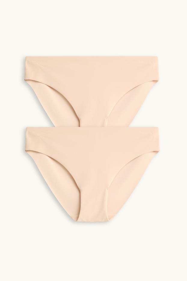 Mujer - Pack de 2 - braguitas efecto invisible - beis