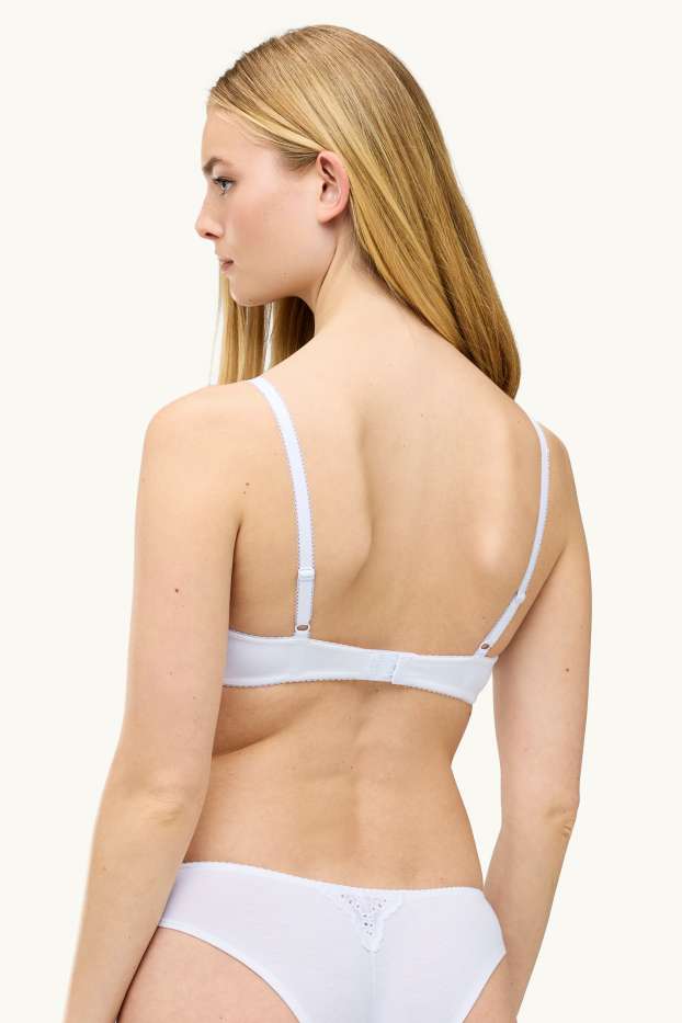 Women - Underwire bra - DEMI - padded - broderie anglaise - white