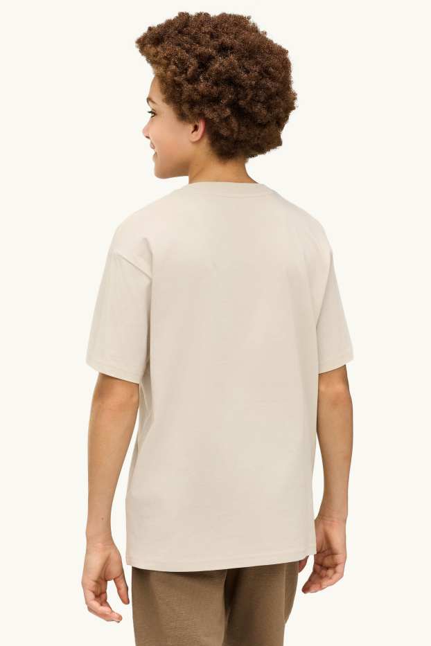 Bambini - Camion e skateboard - maglia a maniche corte - beige