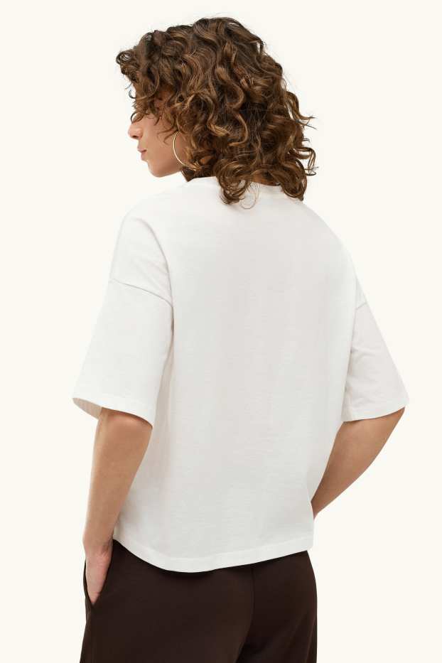 Femmes - T-shirt - relaxed fit - blanc