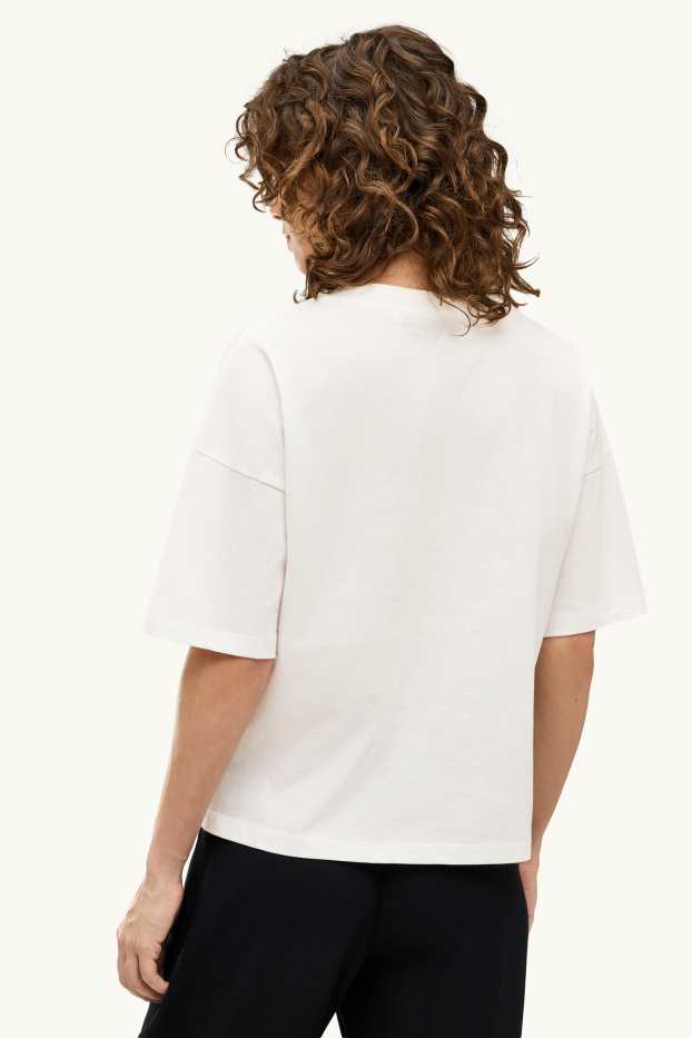Damen - T-Shirt - Relaxed Fit - Micky Maus - weiß