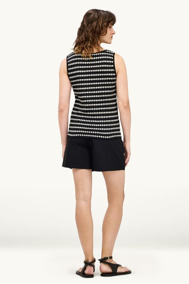 Dona - Pantalons curts - mid waist - negre