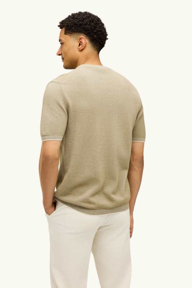 Herren - Strick-T-Shirt - Regular Fit - khaki