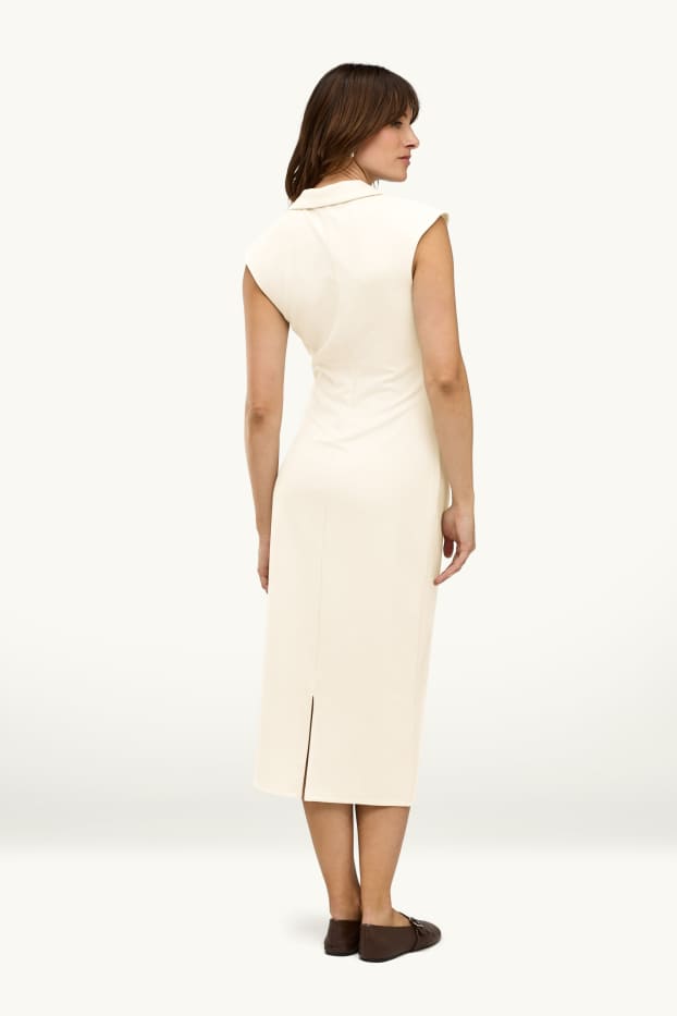 Donna - Vestito bodycon - tramato - crema