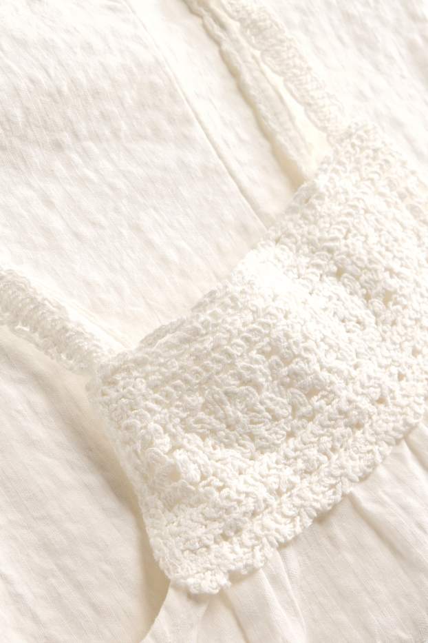 Kinderen: meisjes - Jurk - met structuur - wit