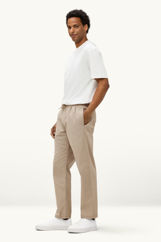 Hommes - Pantalon - relaxed fit - beige
