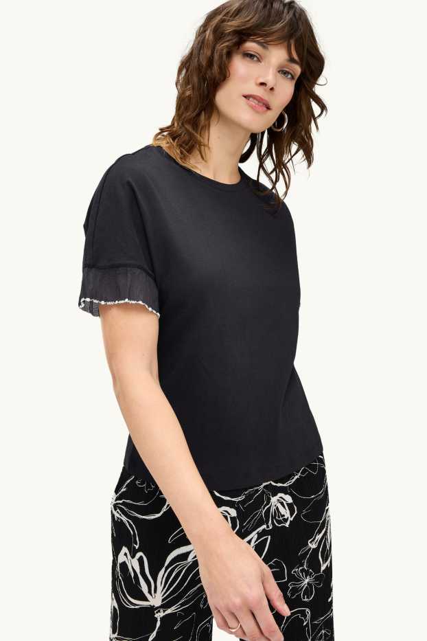 Dámské - Tričko - regular fit - černá