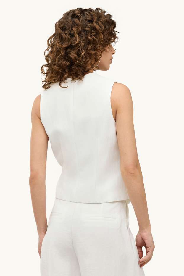 Damen - Business-Weste - Relaxed Fit - weiß