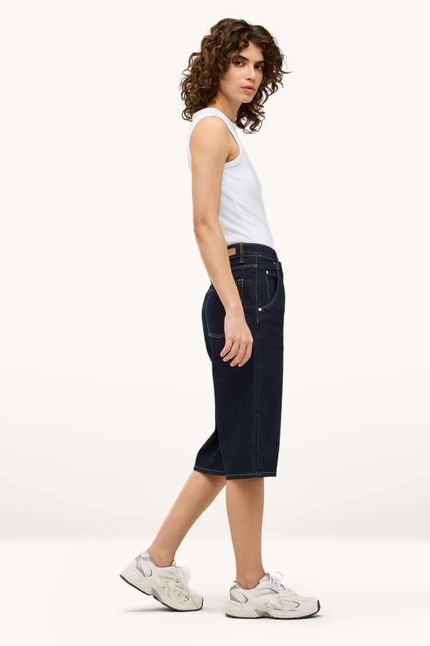 Mujer - Bermuda vaquera - high waist - vaqueros - azul oscuro