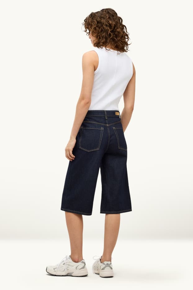 Mujer - Bermuda vaquera - high waist - vaqueros - azul oscuro