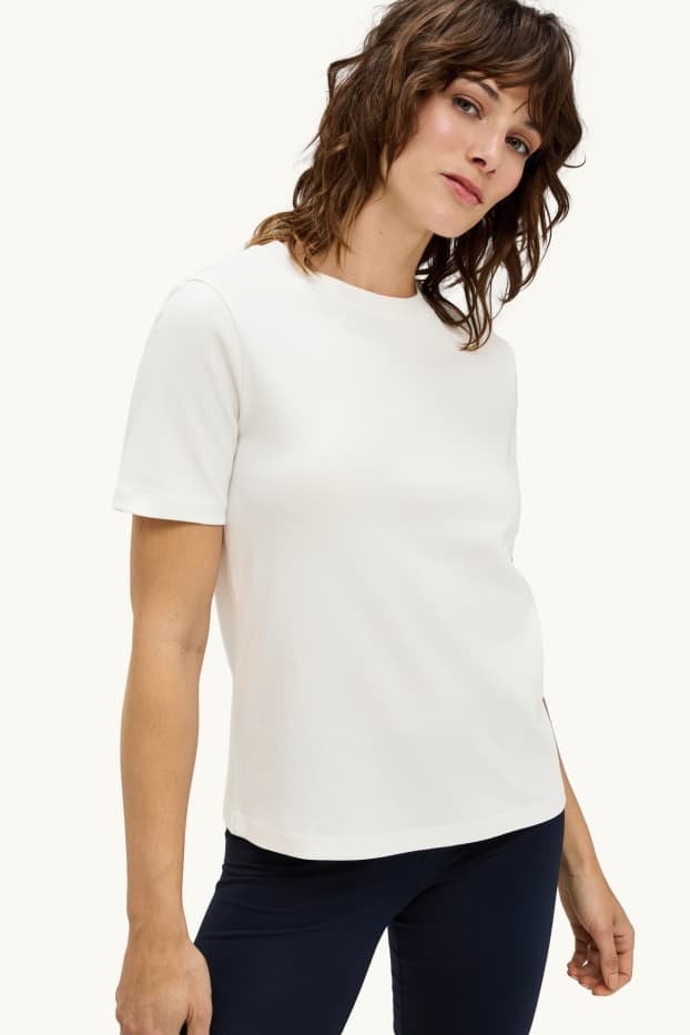Damen - T-Shirt - Regular Fit - weiß