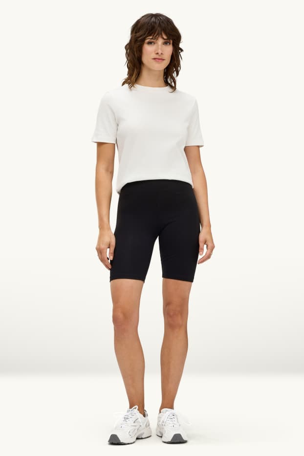 Donna - Confezione da 2 - shorts stile ciclista - nero / beige