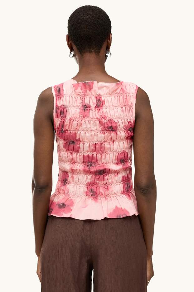 Femmes - Caraco - à fleurs - rose