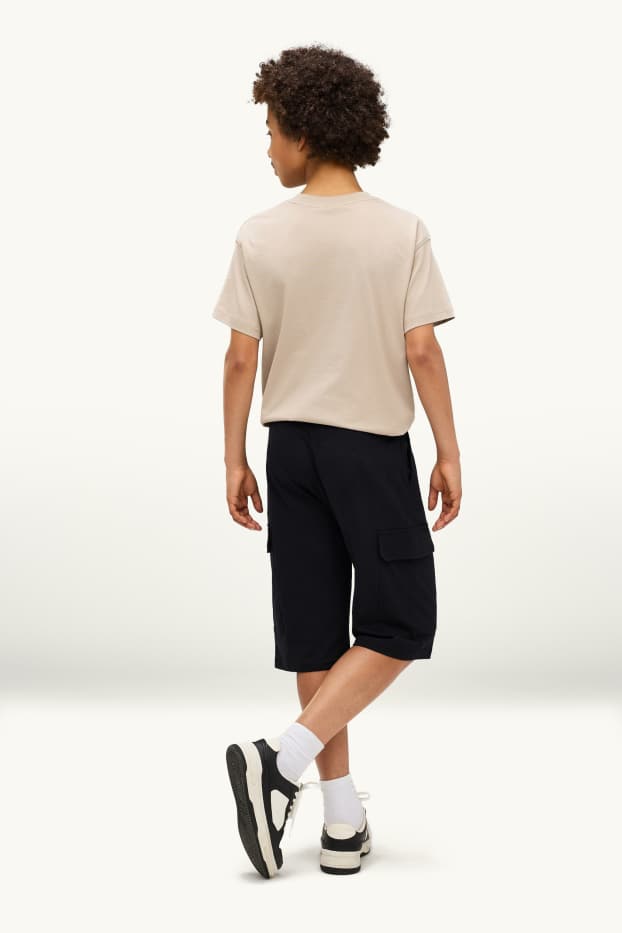 Copii - Băieți - Multipack 2 perechi - pantaloni scurți trening - verde închis / negru