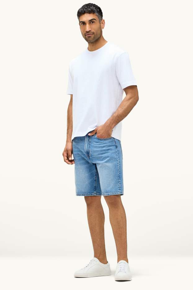 Men - Denim shorts - blue denim