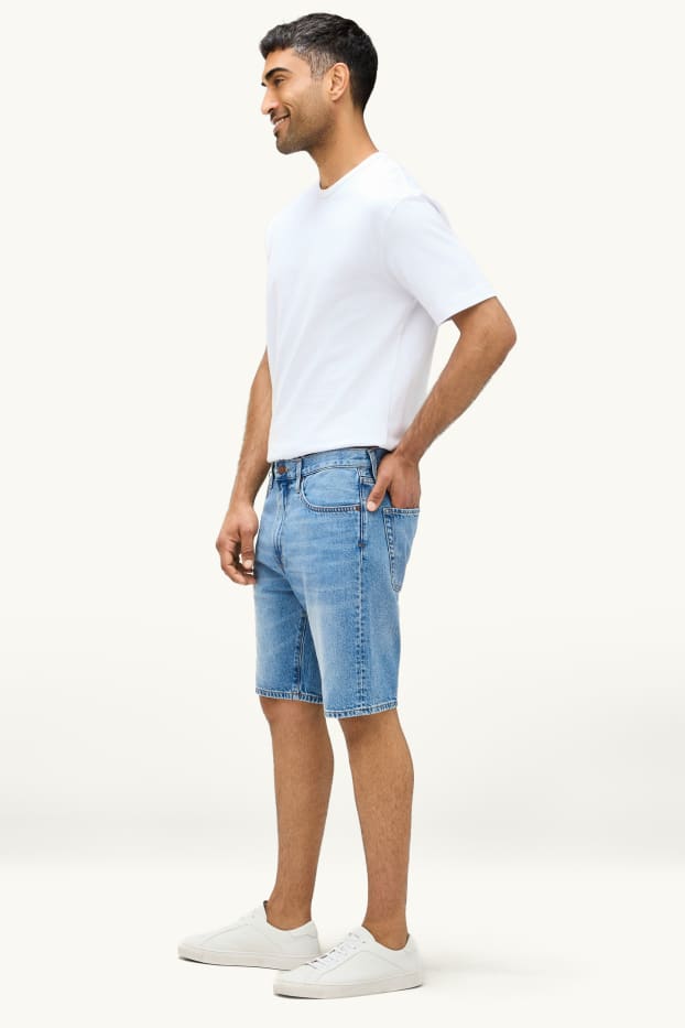 Men - Denim shorts - blue denim