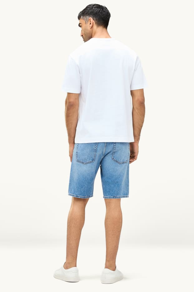 Men - Denim shorts - blue denim