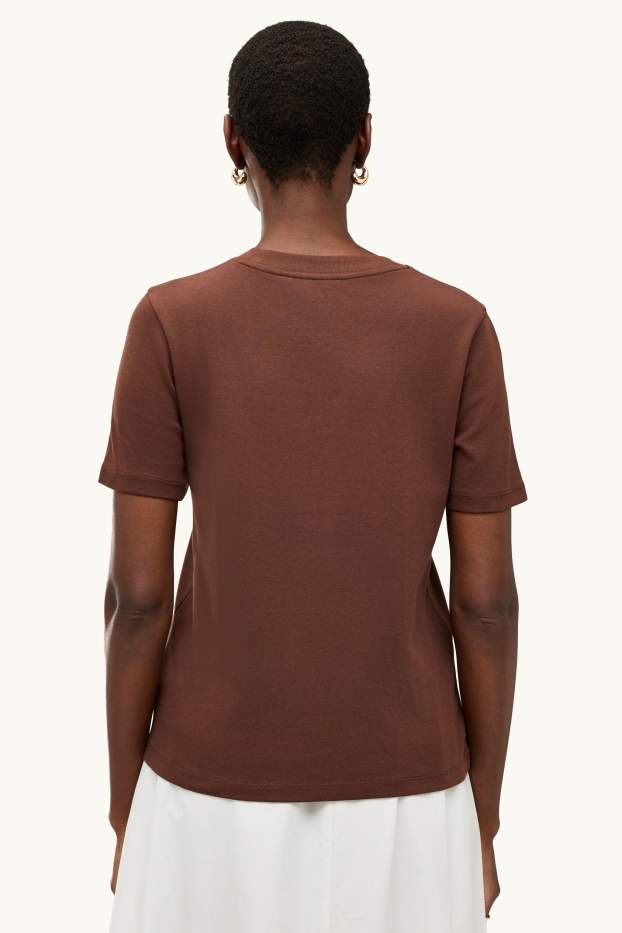 Damen - T-Shirt - Regular Fit - braun