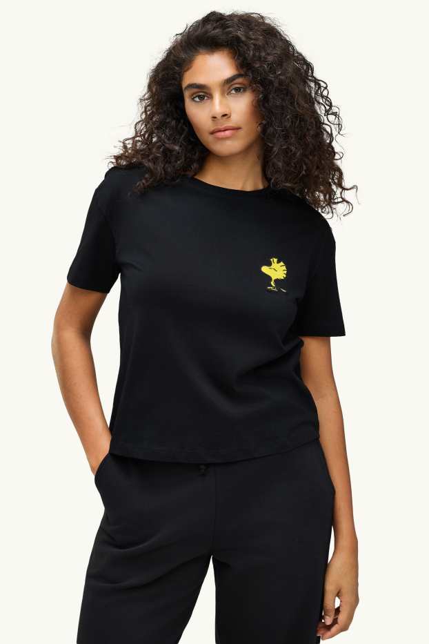 Dames - T-shirt - regular fit - Peanuts - zwart