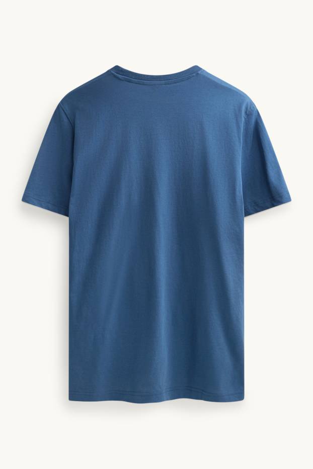 Heren - T-shirt - regular fit - blauw