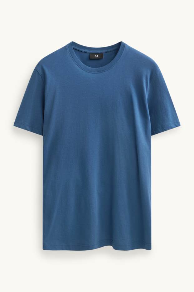 Heren - T-shirt - regular fit - blauw