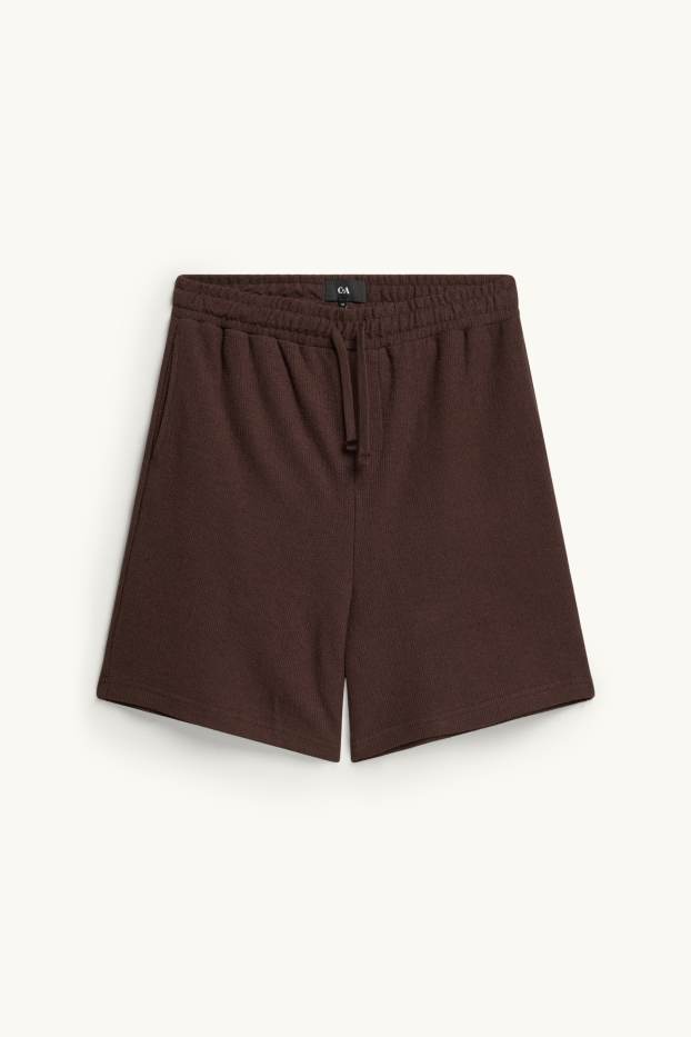 Herren - Sweatshorts - strukturiert - braun
